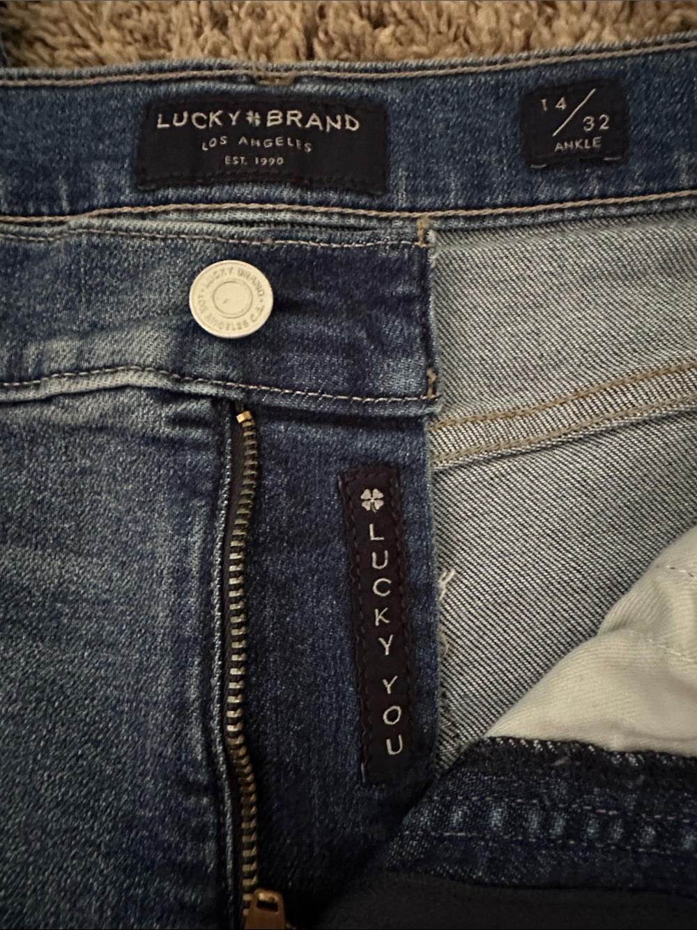 Lucky Brand Women's AVA Mid Rise Skinny Distressed Dark Blue Jeans - Picture 2 of 5